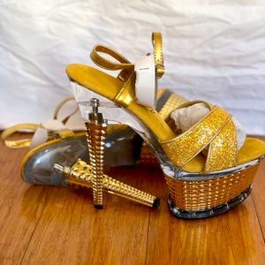 Never worn! By Ellie good platform heels with sparkle and bling!